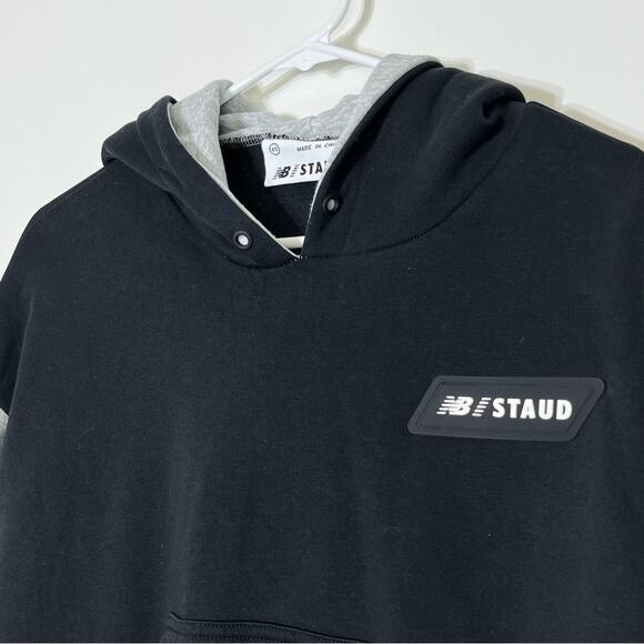 New Balance x STAUD Colorblock Sweatshirt Hoodie Black Grey XS - Picture 6 of 9